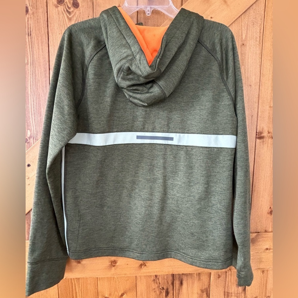 Boys Russell Dri-Power 360 Hoodie Army Green and Orange | Size XXL (18) - Picture 2 of 7